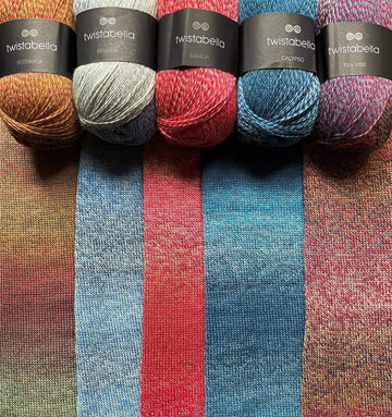GRADIENT YARN TWISTABELLA OMBRE COLORED STRIPES - Biscotte Yarns