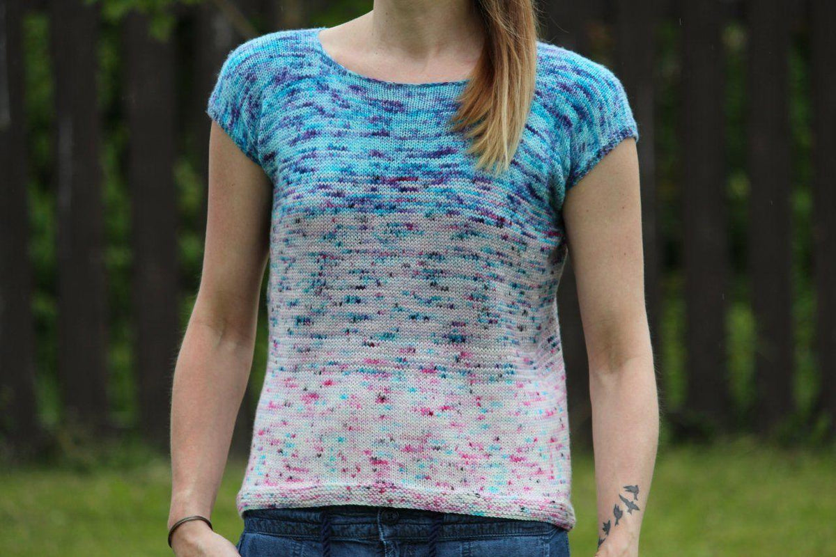 Faded Frenzy Tee | Free Knitting Pattern - Biscotte Yarns