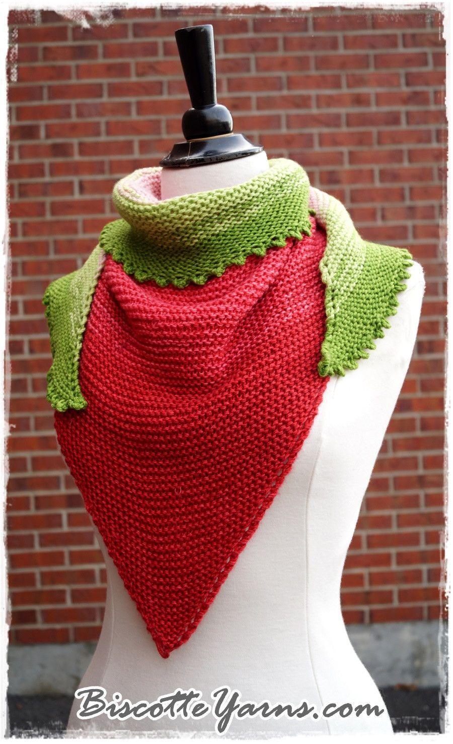 Shawl pattern - Watermelon Slice Shawl - Biscotte yarns