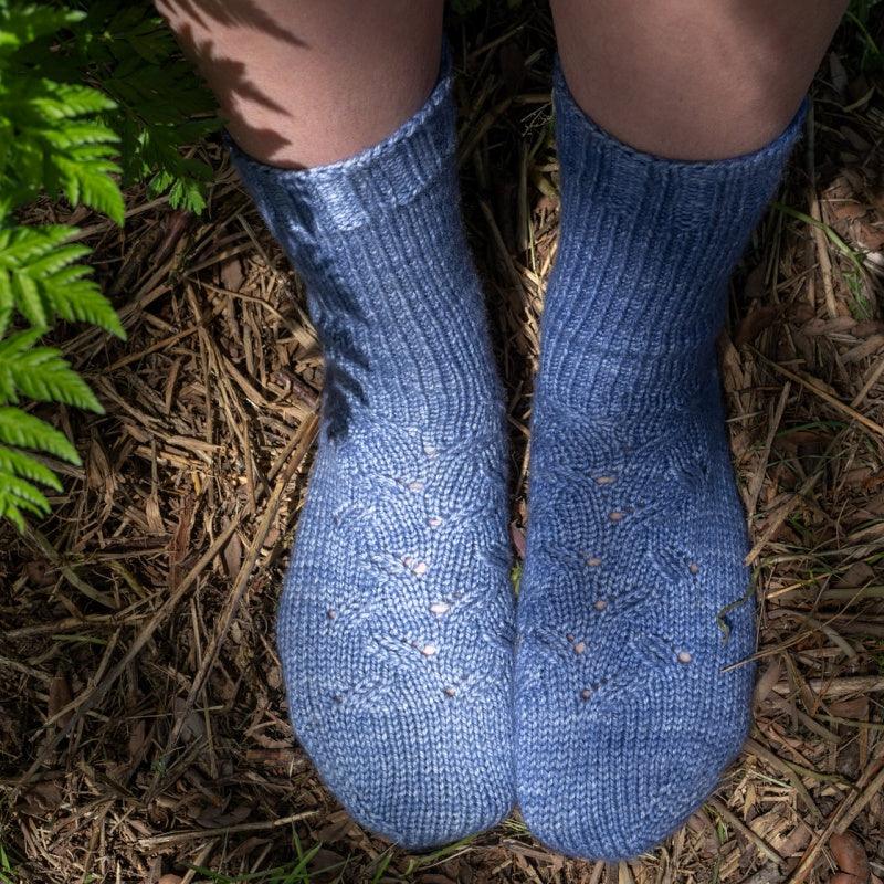 Wandering Leaves | Sock Pattern - Biscotte Yarns