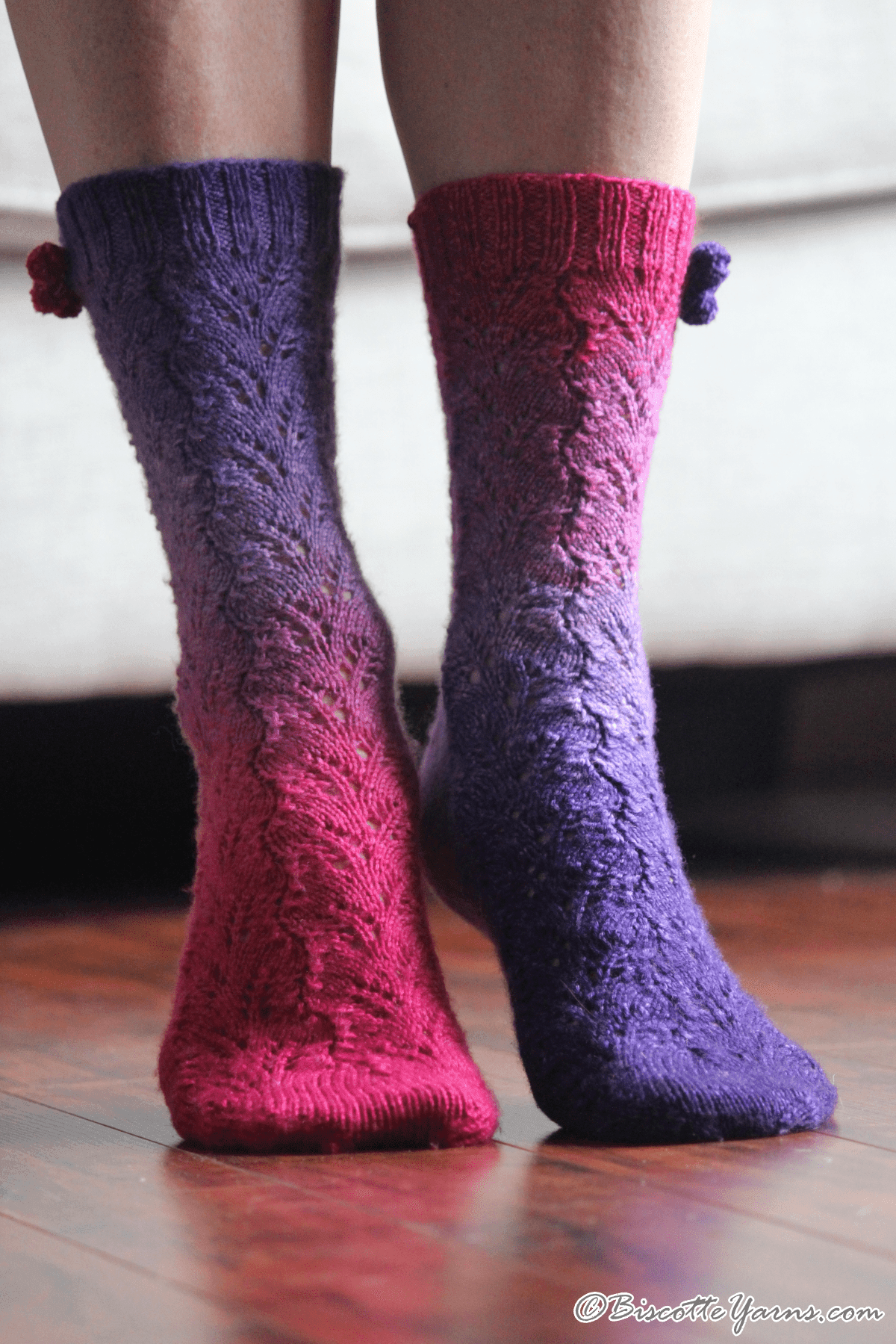 Blueberry Mocktail Socks Pattern - Biscotte Yarns