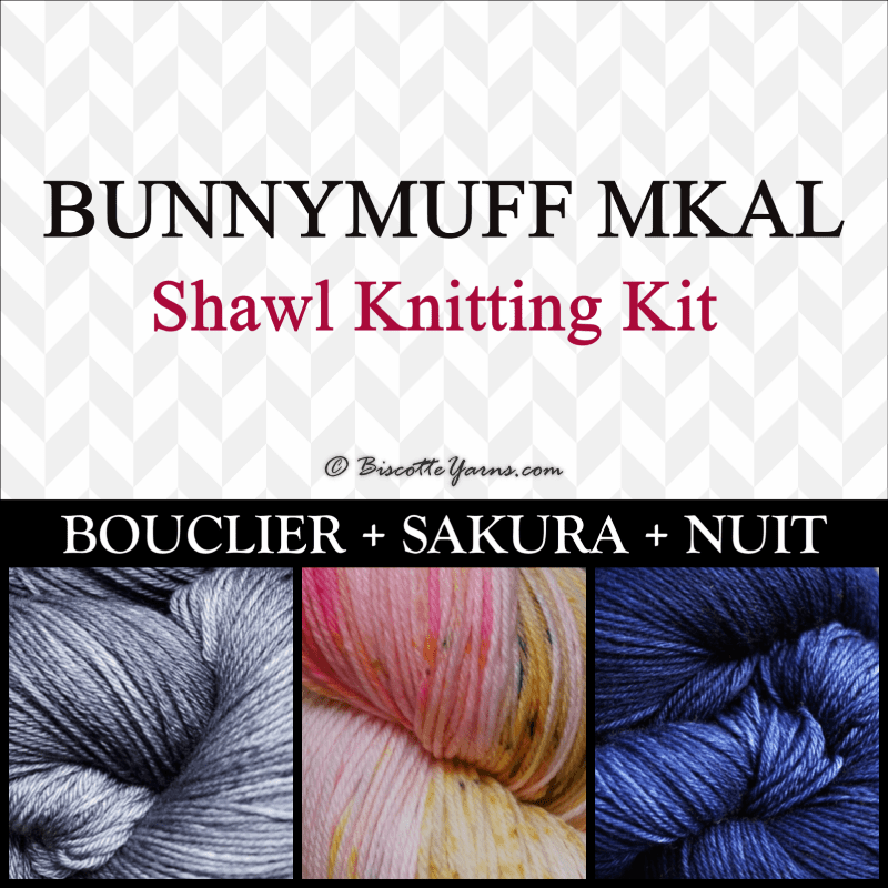 Shawl Knitting Kit ♥ by bunnymuff Mona Zillah - Biscotte Yarns