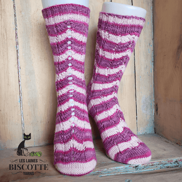 Flamingo Flamenco Socks | Knitting Pattern - Biscotte Yarns