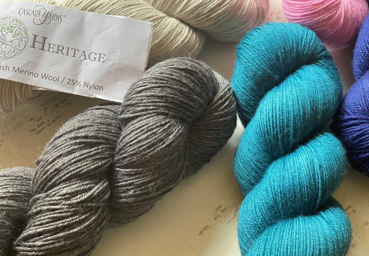 Soft Blue yarn online for Shawl Cascade Heritage Superwash Merino Wool 5 in Sapphire