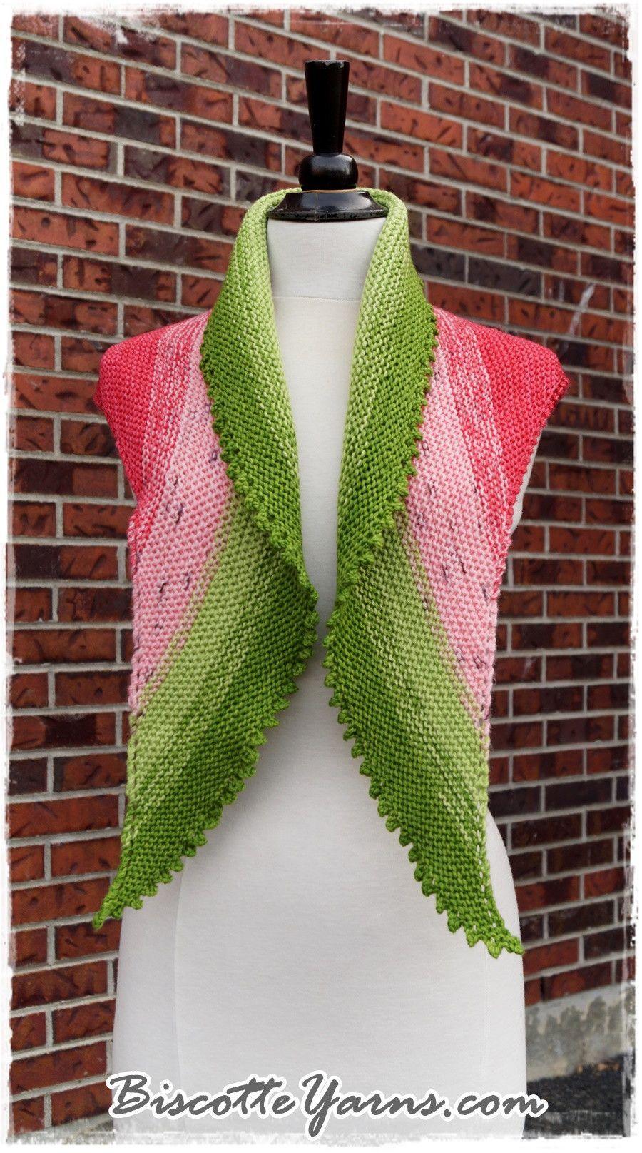 Shawl pattern - Watermelon Slice Shawl - Biscotte yarns