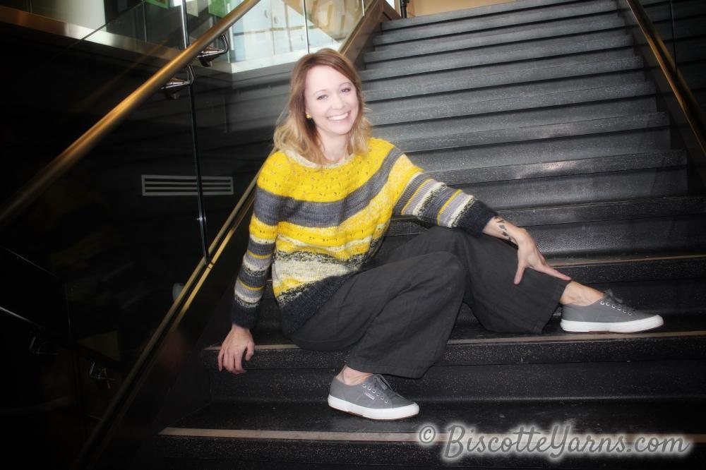 Ray of Soleil free sweater pattern - Biscotte Yarns