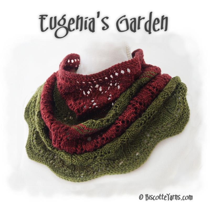 Knitting pattern Eugenia's Garden cowl - Biscotte Yarns