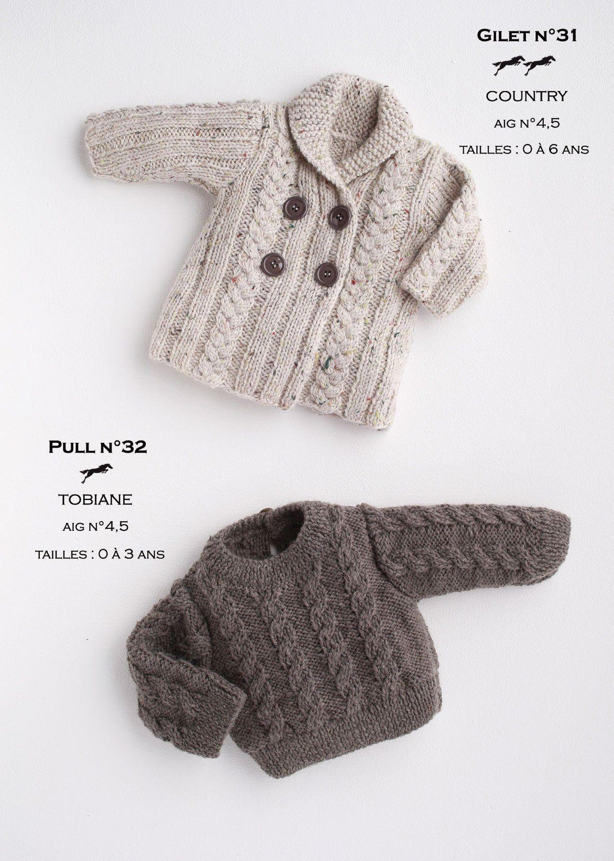 Free Cheval Blanc pattern - Child's vest cat.17-31 - Biscotte Yarns