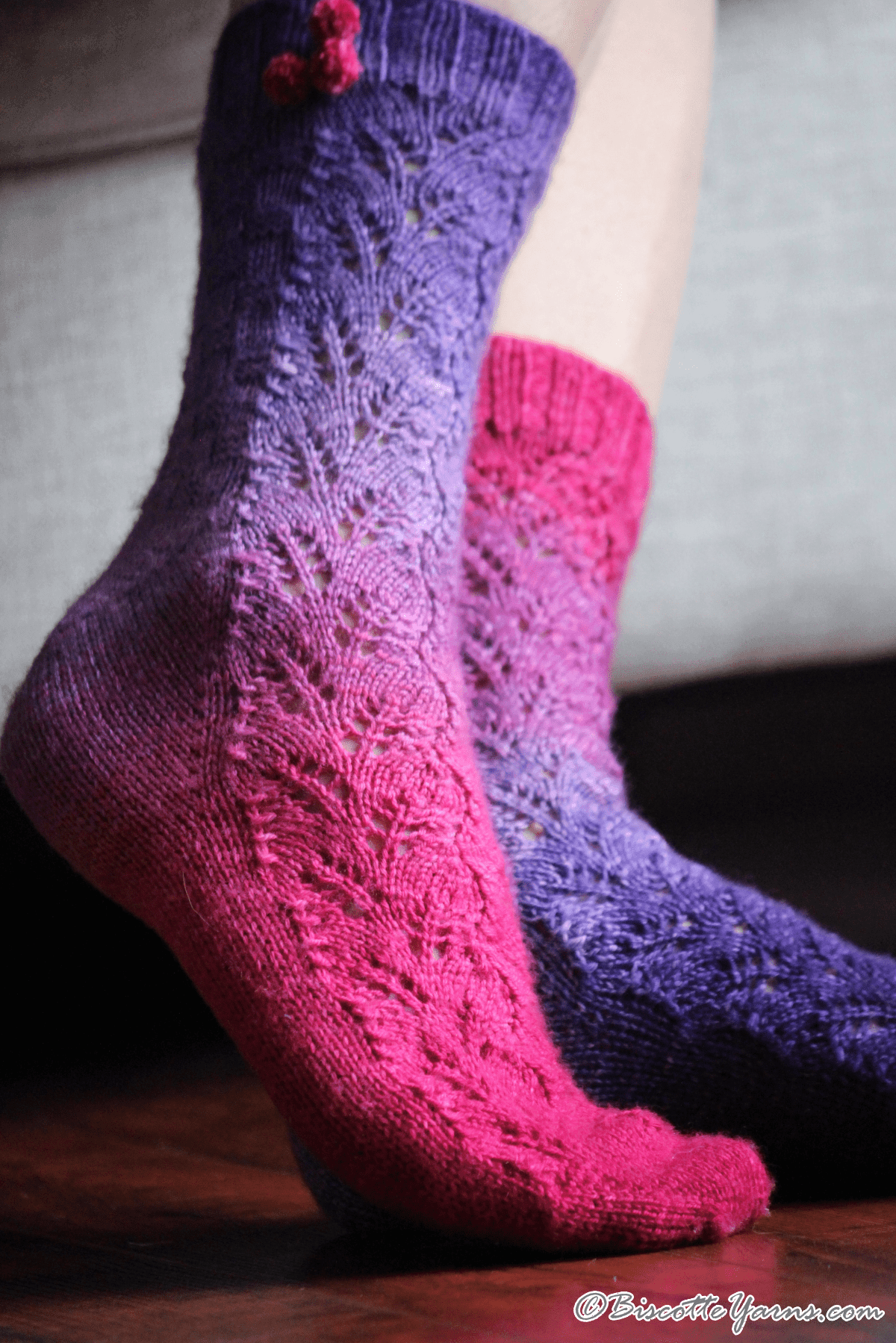 Blueberry Mocktail Socks Pattern - Biscotte Yarns