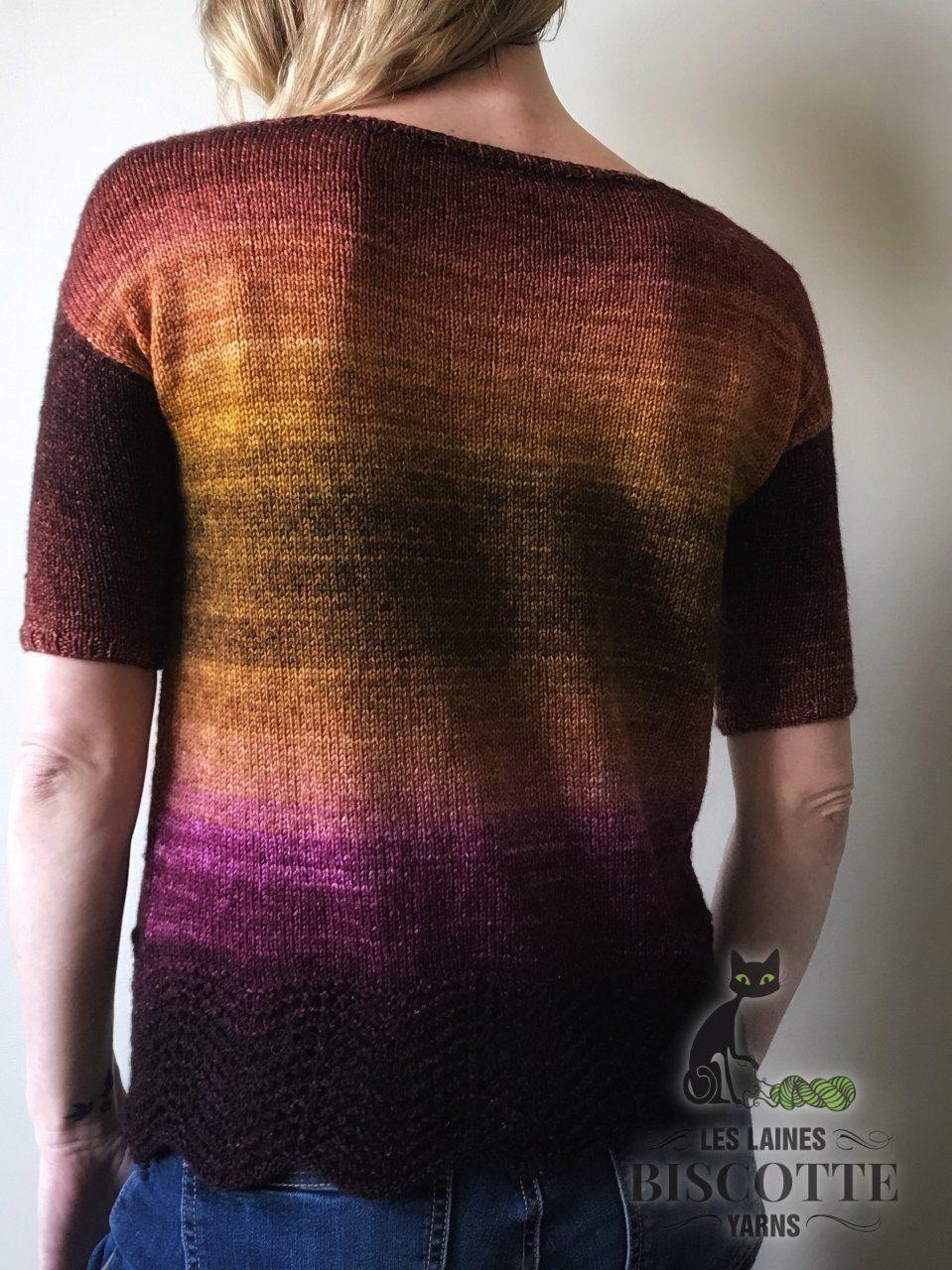 Metamorphic Tee - Free Knitting Pattern - Biscotte Yarns