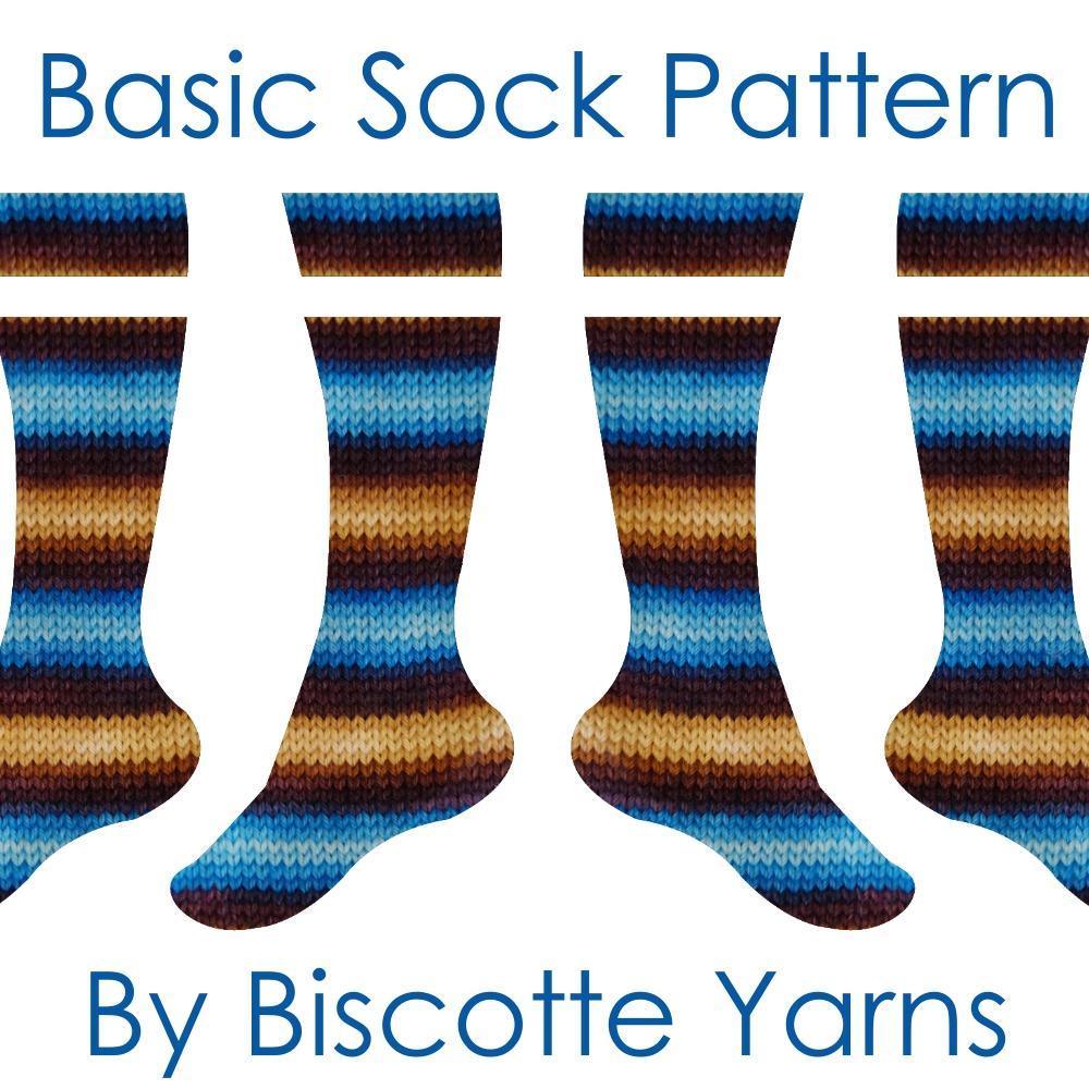 Socks pattern - basic cuff-down heel flap by Biscotte Yarns - Biscotte Yarns