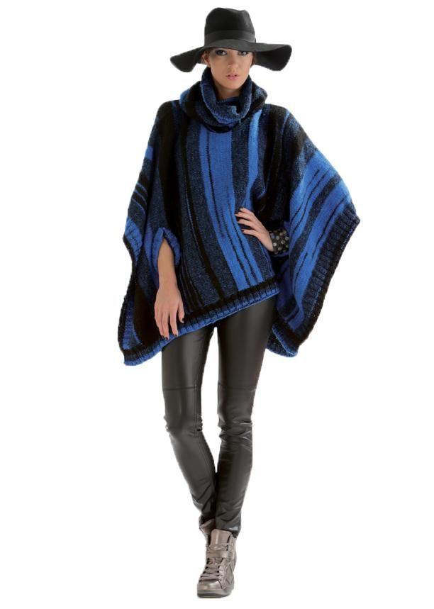 Free Cheval Blanc pattern - Women's poncho cat.19-02 - Biscotte Yarns