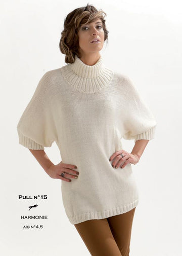 Free Cheval Blanc pattern - Women's sweater cat.19-15 - Biscotte Yarns