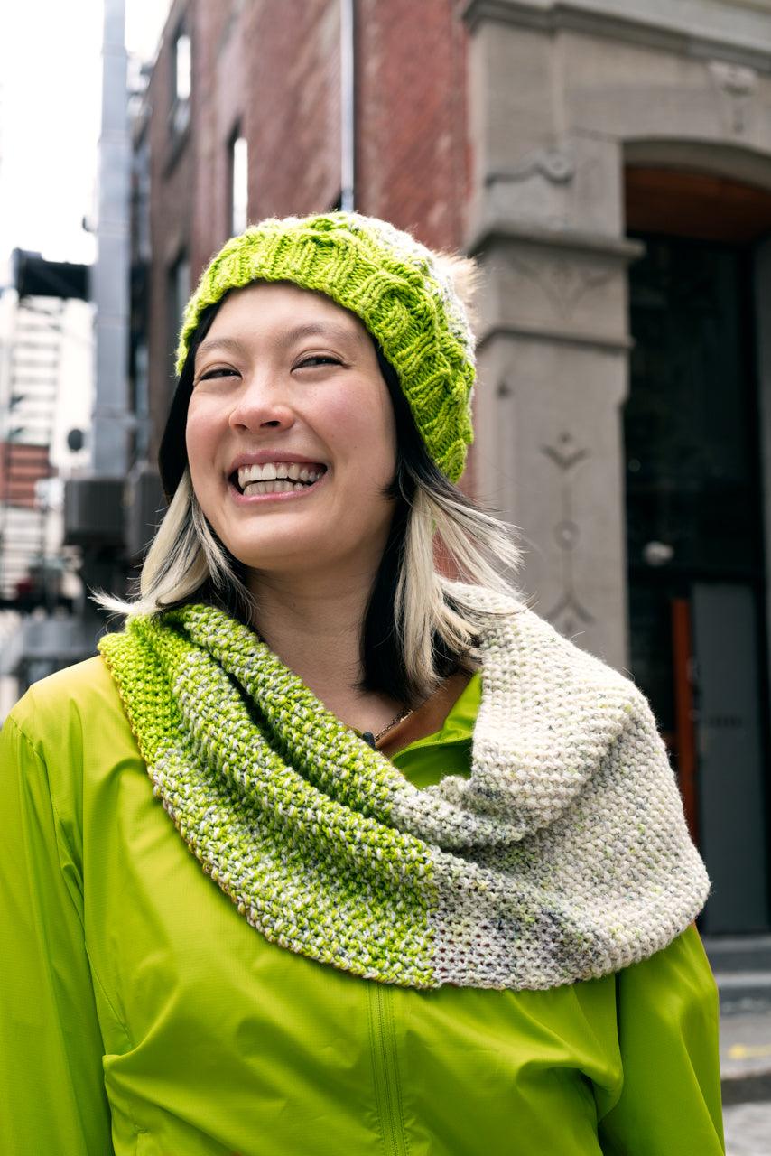 Brin de Folie Matching Hat & Scarf | Knitting Patterns - Biscotte Yarns