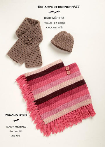 Free Cheval Blanc pattern - Poncho for girl cat.19-28 - Biscotte Yarns