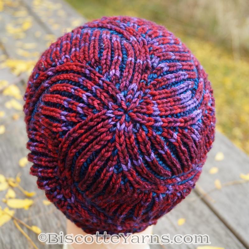 Hat Knitting Pattern | Spiral Brioche Hat - Biscotte Yarns