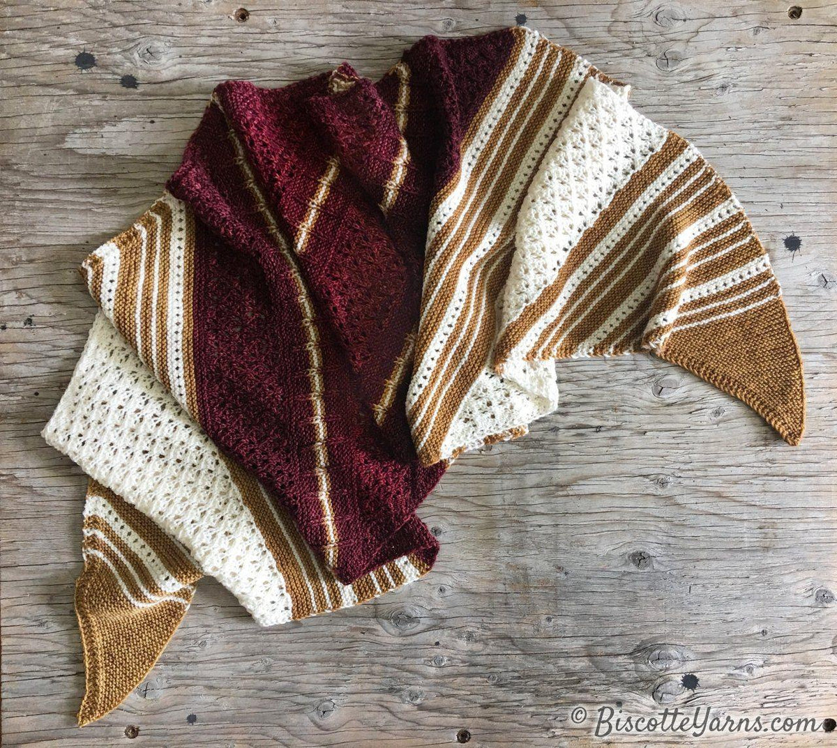 Tricolore Shawl Pattern - Biscotte Yarns