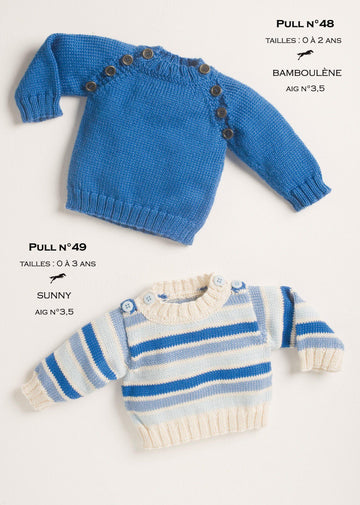 Free Cheval Blanc pattern - Sweater for baby cat.14-49 - Biscotte Yarns