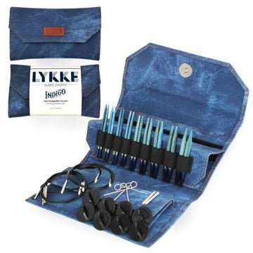 Interchangeable needles LYKKE - 3.5" Indigo - Blue Denim - Biscotte Yarns