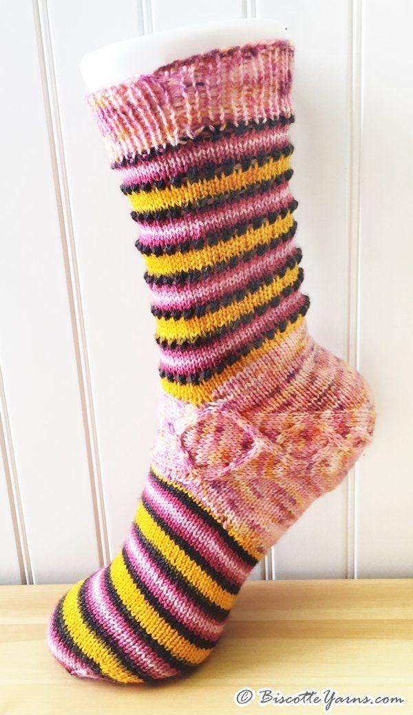 Mary-Jane Memories Sock Pattern - Biscotte yarns