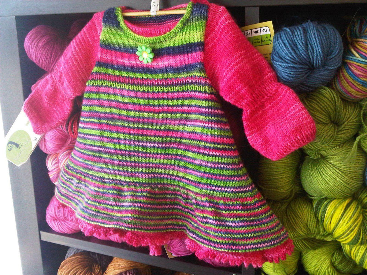 ANNABELLE Baby Dress Knitting Kit by Stephanie Voyer - Biscotte Yarns