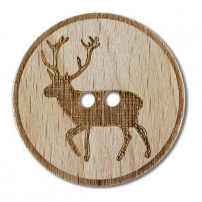 Wood Button | Deer/Buck, size 18, 281127 - Biscotte Yarns