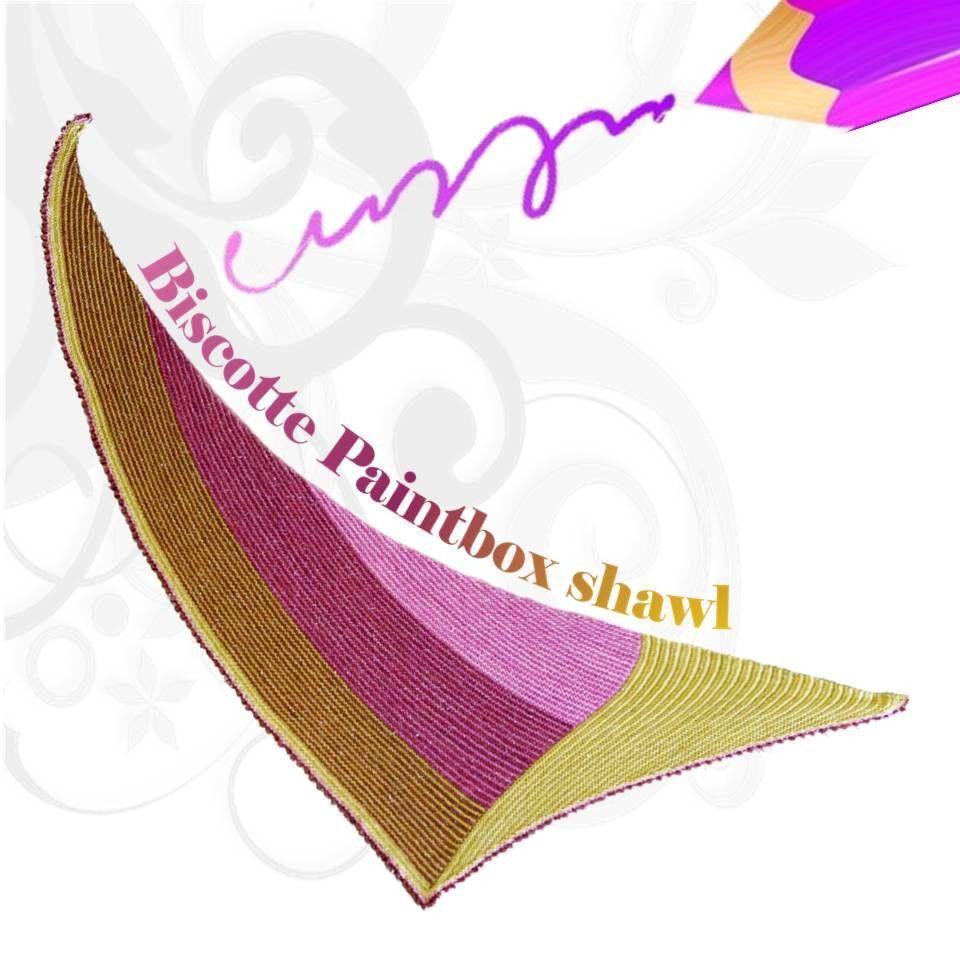 Biscotte Paintbox shawl pattern - Biscotte yarns
