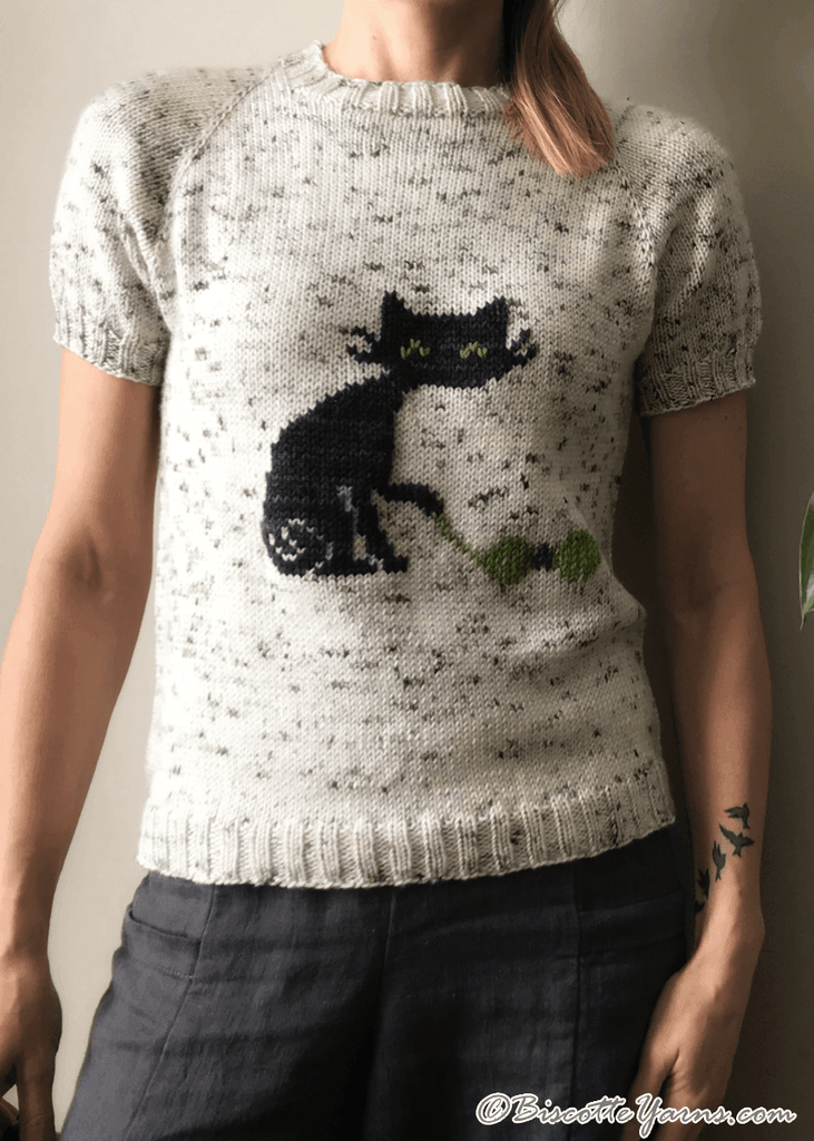 Biscot-tee Cat Free Sweater Pattern - Biscotte Yarns