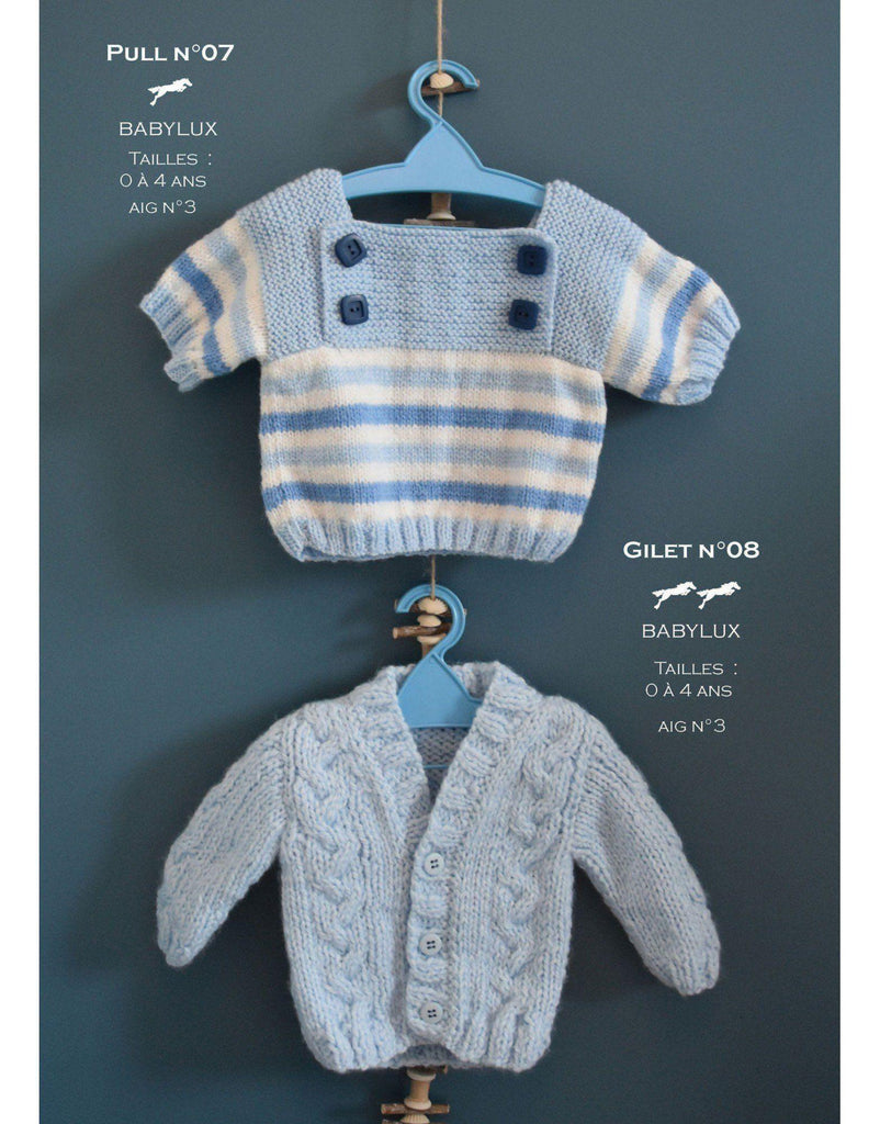 Cheval Blanc pattern Cat. 31, No 07 -Baby Cardigan - Up to 0 to 4 years old