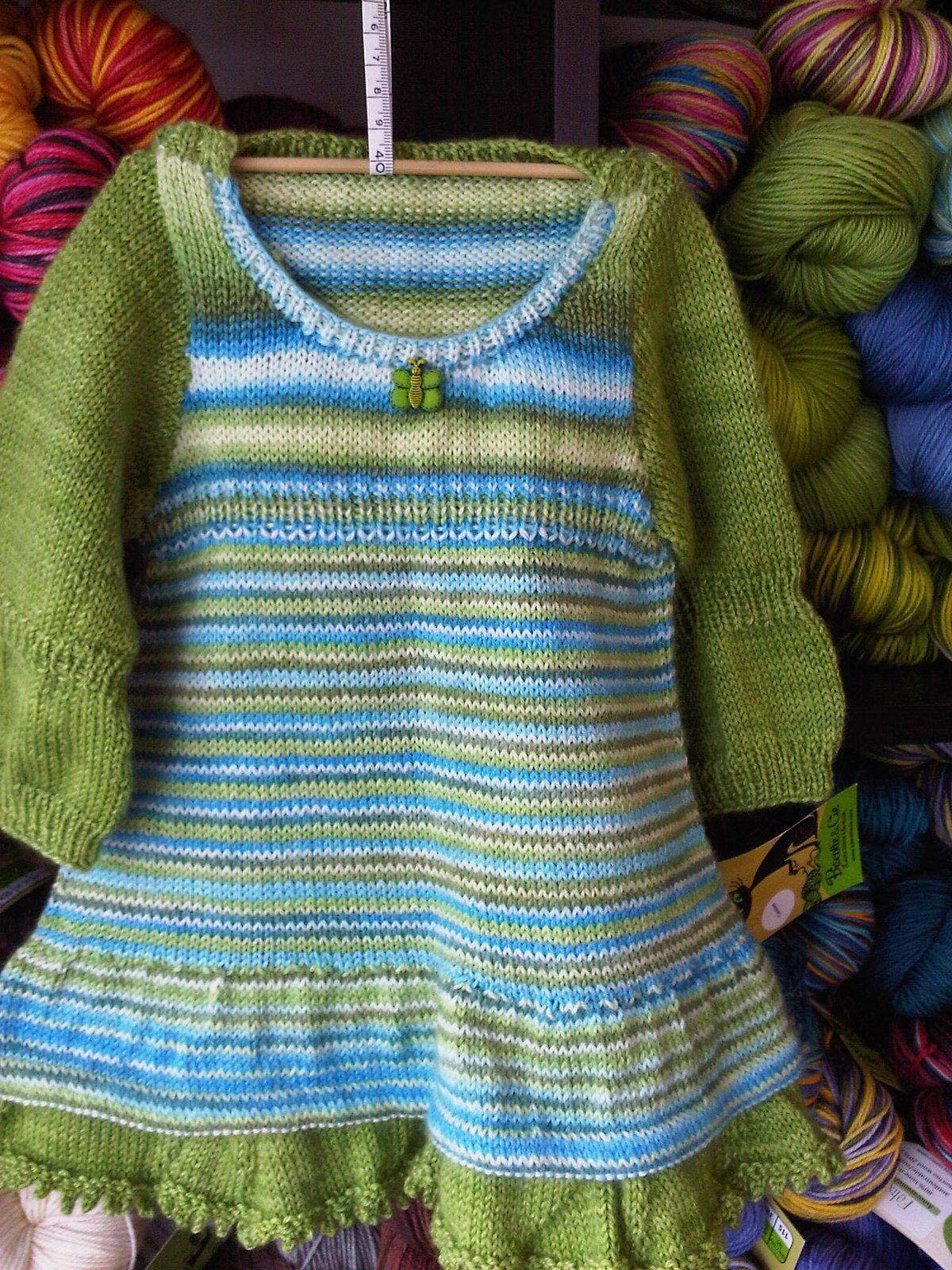 ANNABELLE Baby Dress Knitting Kit by Stephanie Voyer - Biscotte Yarns