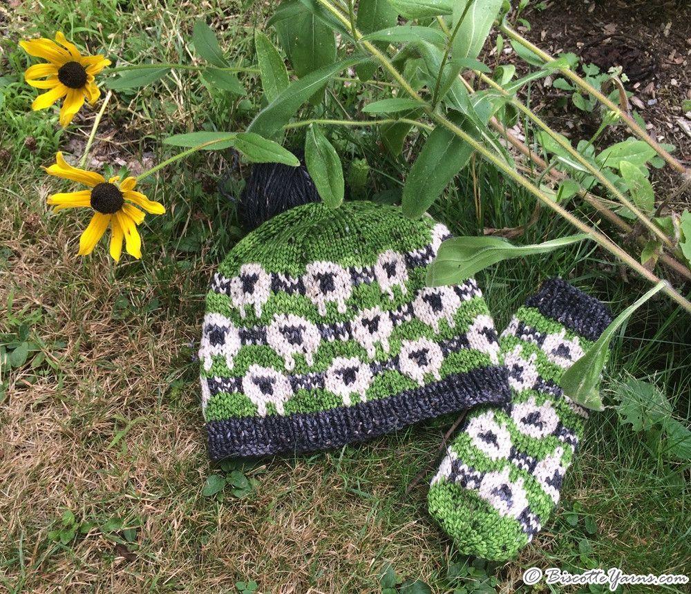 knitting pattern | Nova Scotian Sheep hat and mittens - Biscotte yarns