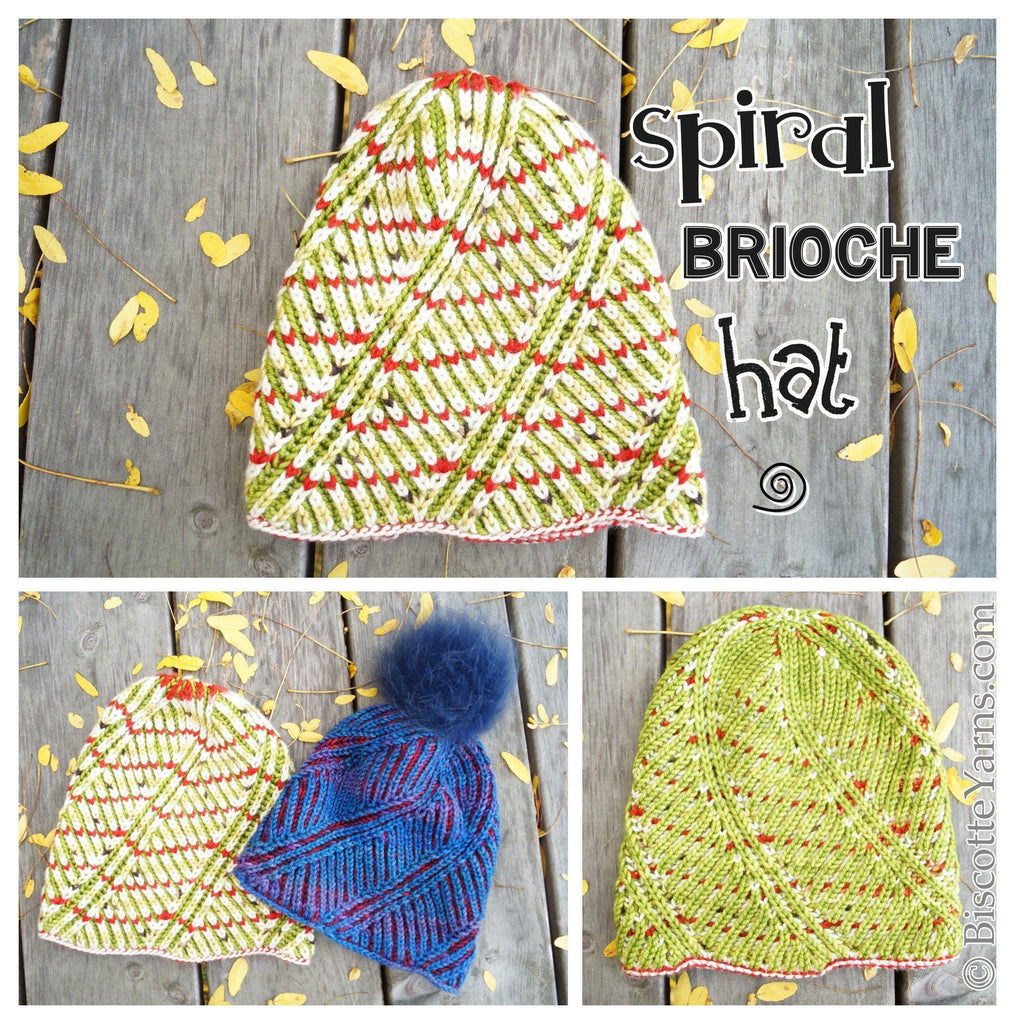 Hat Knitting Pattern | Spiral Brioche Hat - Biscotte Yarns