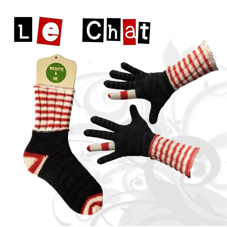 Sock and gloves pattern Le Chat - Biscotte yarns