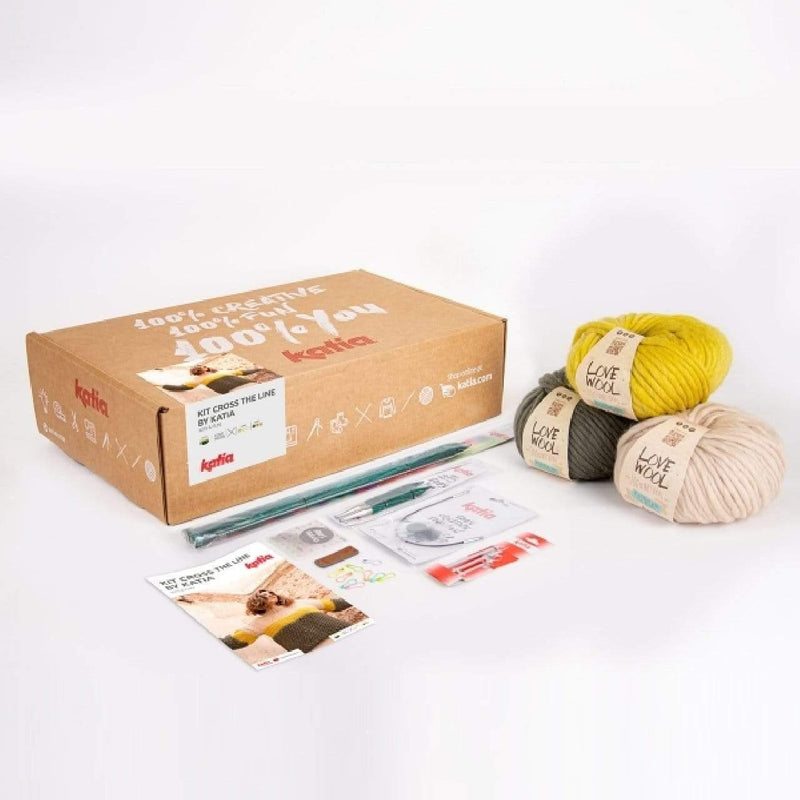 Cross The Line Sweater knitting kit by Katia - Biscotte Yarns