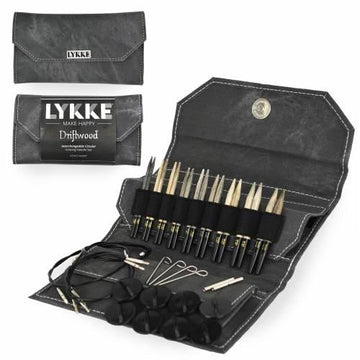 Interchangeable needles LYKKE - 3.5" Driftwood Gray Denim - Biscotte Yarns