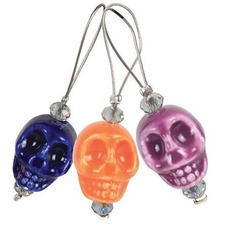 Zooni Stitch Markers - Skull Candy - Biscotte Yarns