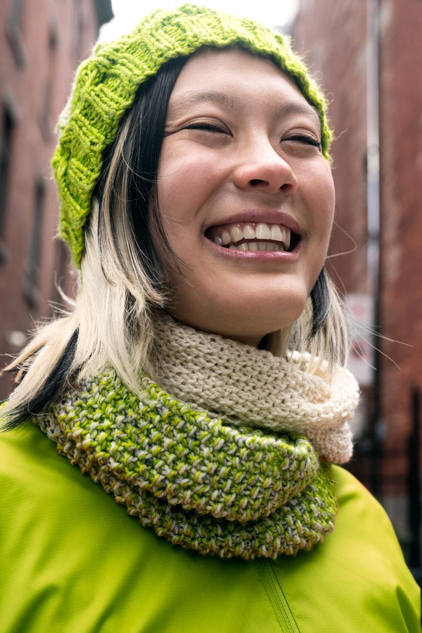 Brin de Folie Matching Hat & Scarf | Knitting Patterns - Biscotte Yarns