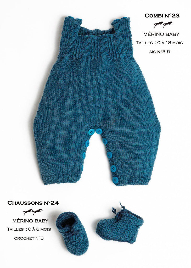 Free Cheval Blanc pattern - Baby booties cat.23-24 - Biscotte Yarns