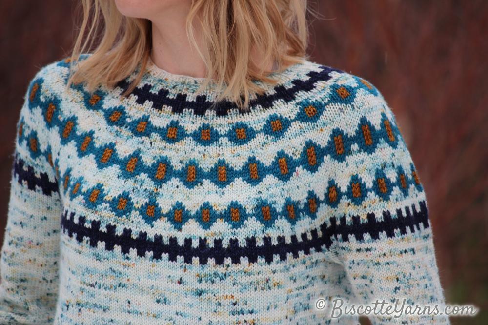 Jigs and Reels | Fairisle Yoke Free Pattern - Biscotte Yarns