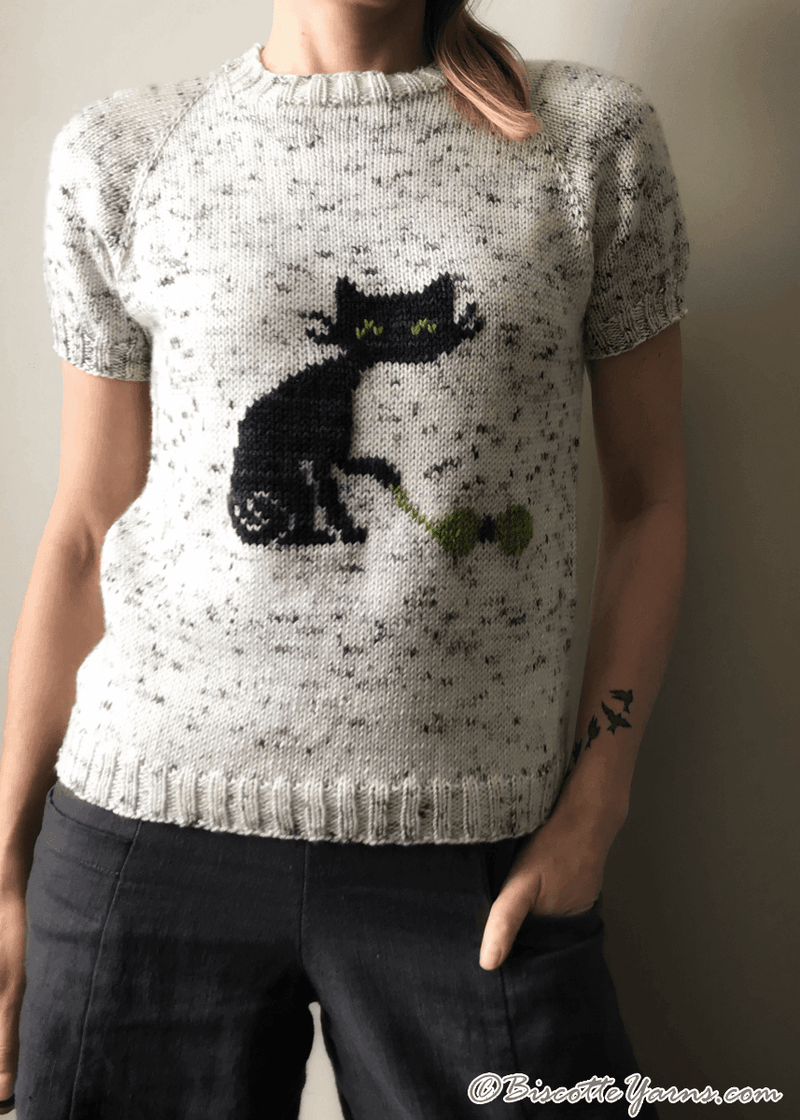 Biscot-tee Cat Free Sweater Pattern - Biscotte Yarns