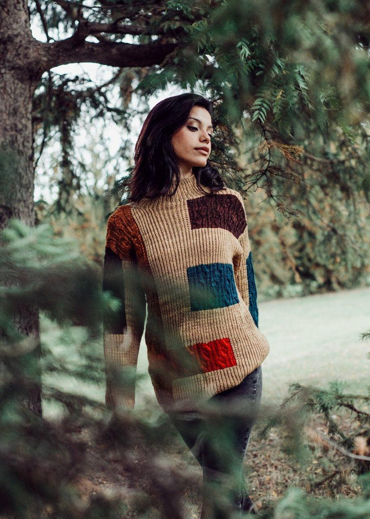 Iris - Pullover style patchwork ♥ Knitting Pattern - Biscotte Yarns