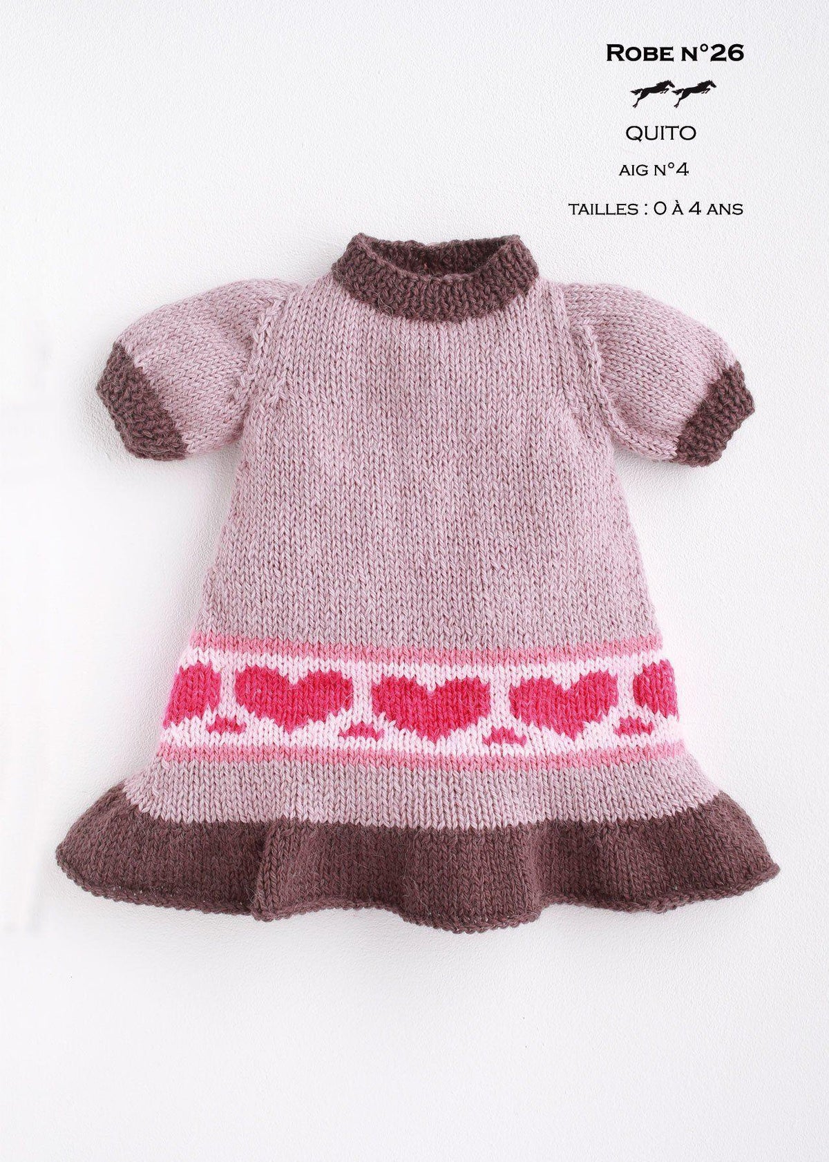 Free Cheval Blanc pattern - Girl's dress cat.17-26 - Biscotte Yarns