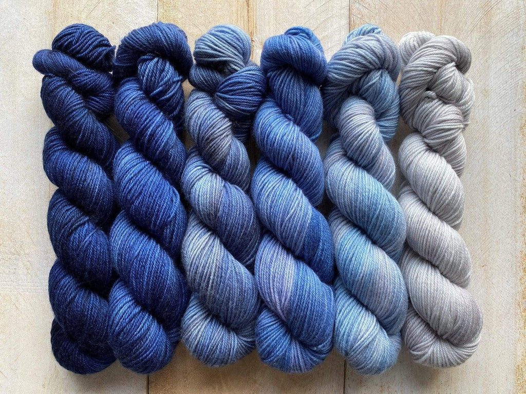 Mini Skeins of Yarn PAINTBOX gradient yarn set ATMOSPHERE - Biscotte Yarns