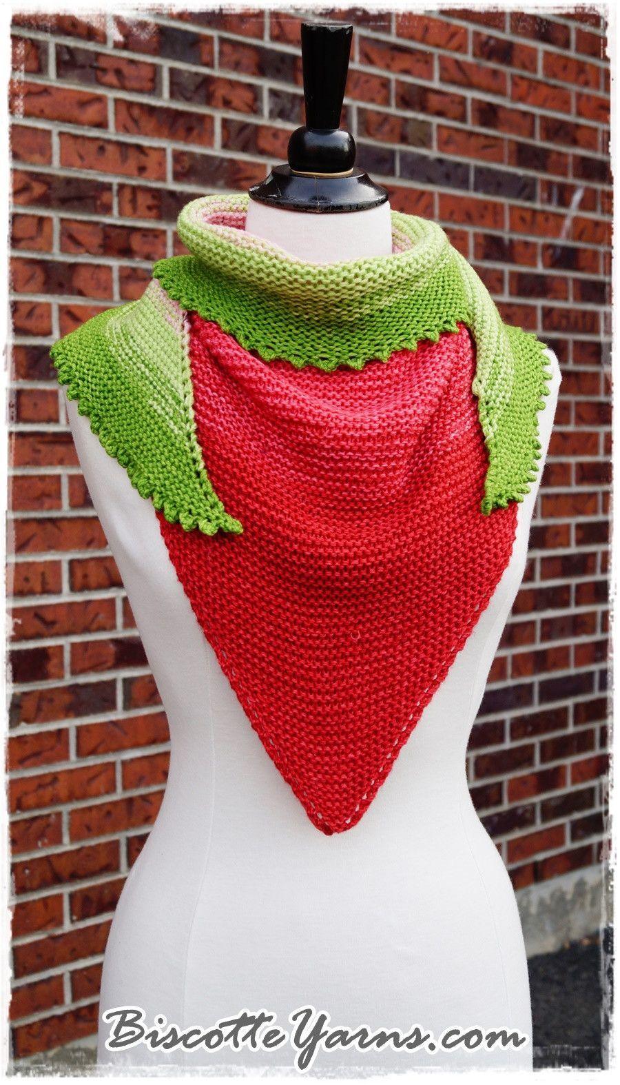 Shawl pattern - Watermelon Slice Shawl - Biscotte yarns