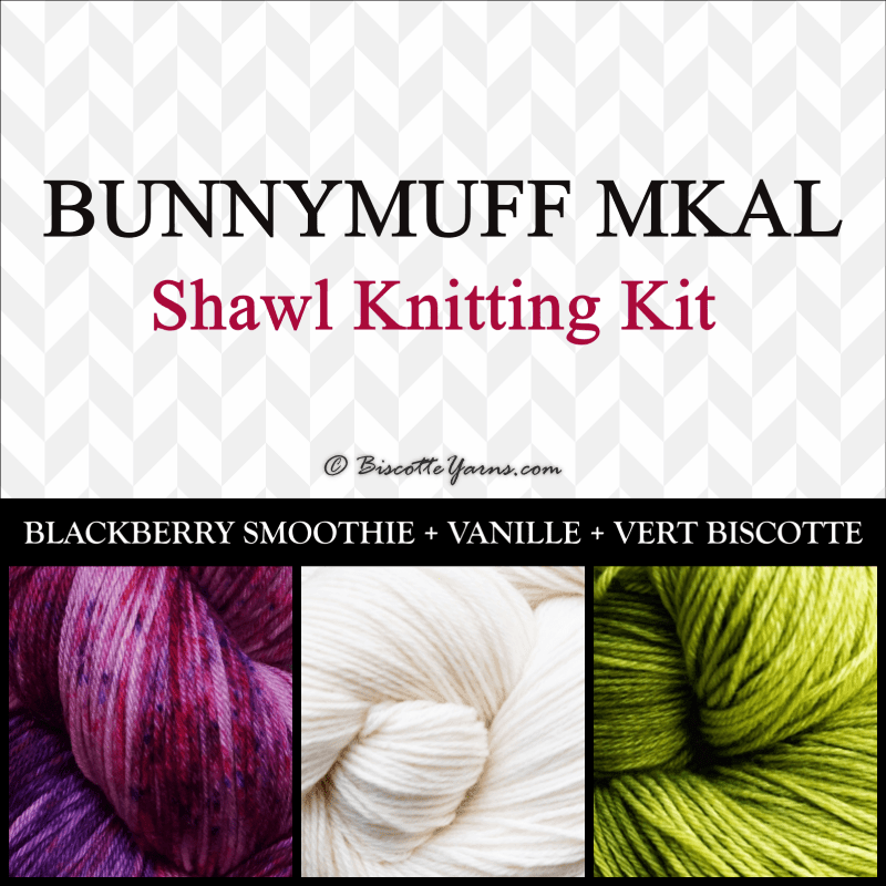 Shawl Knitting Kit ♥ by bunnymuff Mona Zillah - Biscotte Yarns