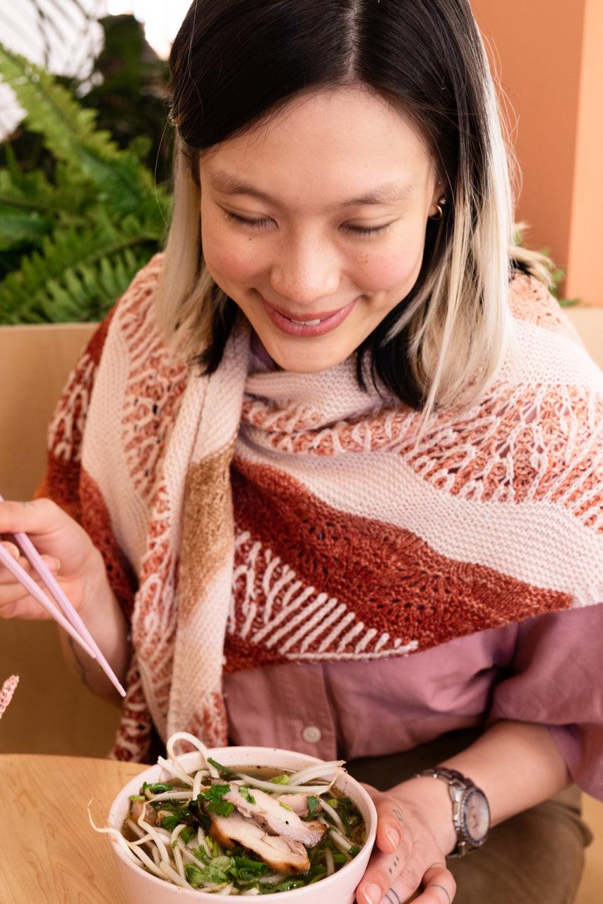 Highlands Sunset Shawl Pattern - Biscotte Yarns