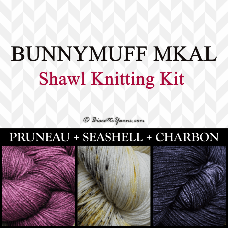 Shawl Knitting Kit ♥ by bunnymuff Mona Zillah - Biscotte Yarns