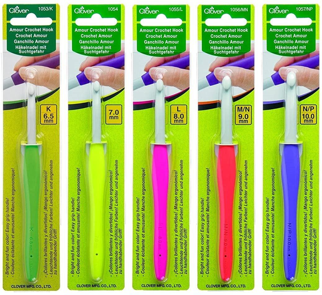 Clover - Amour Crochet Hook individual packages from 0.6 mm to 10 mm - Biscotte Yarns