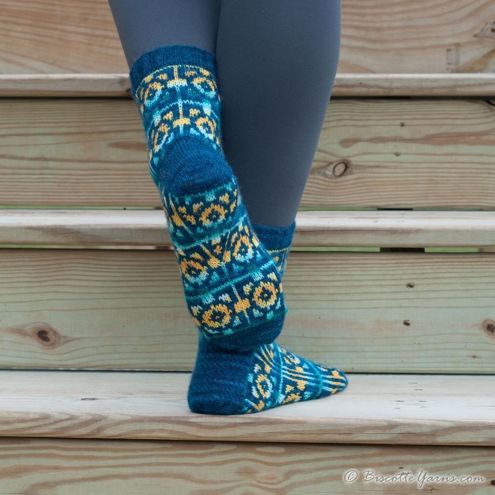 Socks Pattern Lakeside Retreat - Biscotte Yarns