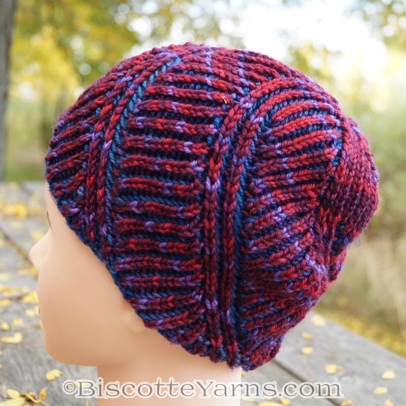 Hat Knitting Pattern | Spiral Brioche Hat - Biscotte Yarns